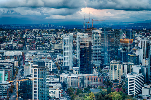 An aerial view of Seattle skyline