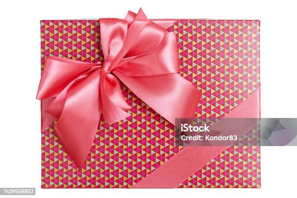 Pink Rectangular Box Pink Rectangular Gift Box Shot From Above Isolated On White Stock Photo ...