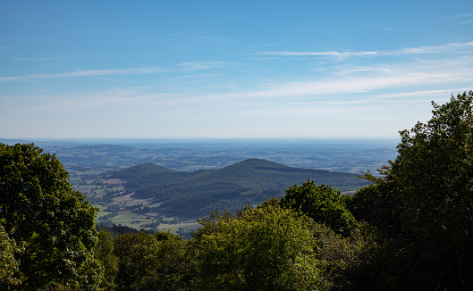 Panoramic view from the mont beuvray in the morvan in france