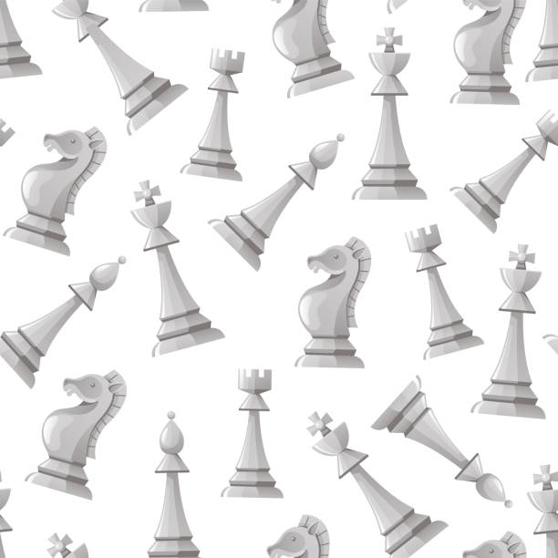 illustrazioni stock, clip art, cartoni animati e icone di tendenza di gioco di scacchi senza soluzione di continuità sfondo copertina astratto elemento di design concetto illustrazione - black hobbies chess knight chess