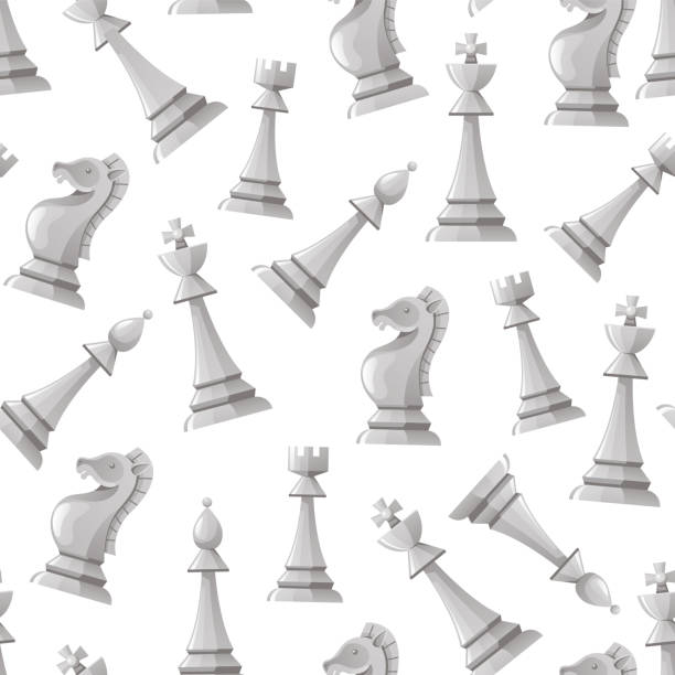 체스 게임 완벽 한 패턴 커버 배경 추상 디자인 요소 개념 그림 - black hobbies chess knight chess stock illustrations