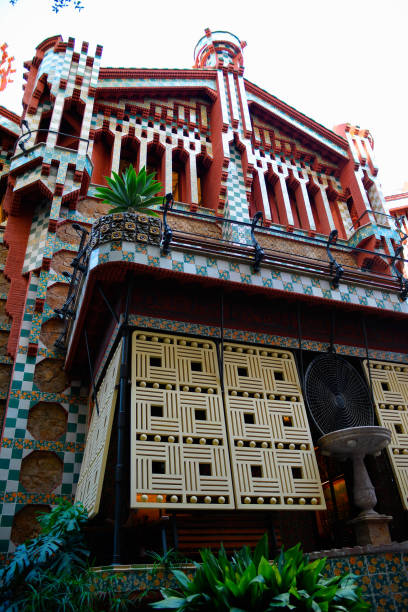 Barcelona, Spain - August 9,2022: view of casa Vicens facade in a summer day.