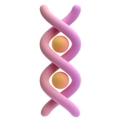 Simple 3d dna symbol isolated on white