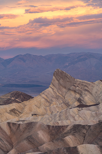The Famous Zabriskie Point in the Mojave Desert's Death Valley National Park California.