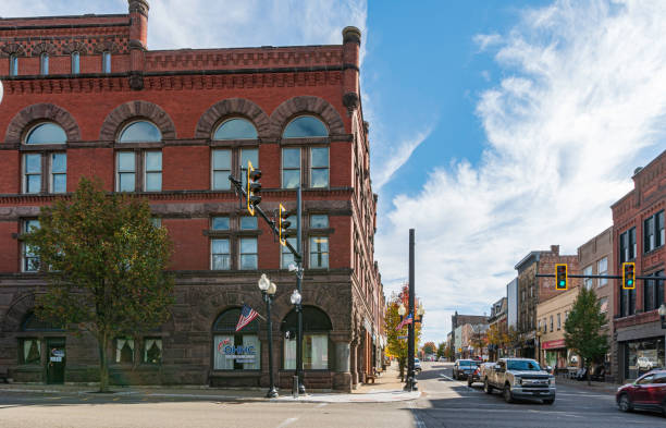 Columbus, Wisconsin - United States - July 14th, 2025: Exterior of downtown building and storefront in Columbus, Wisconsin, USA.