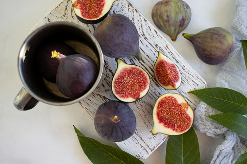 Fresh figs on old background