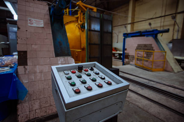 istock Control panel with buttons of industrial machinery, close up 1439597886