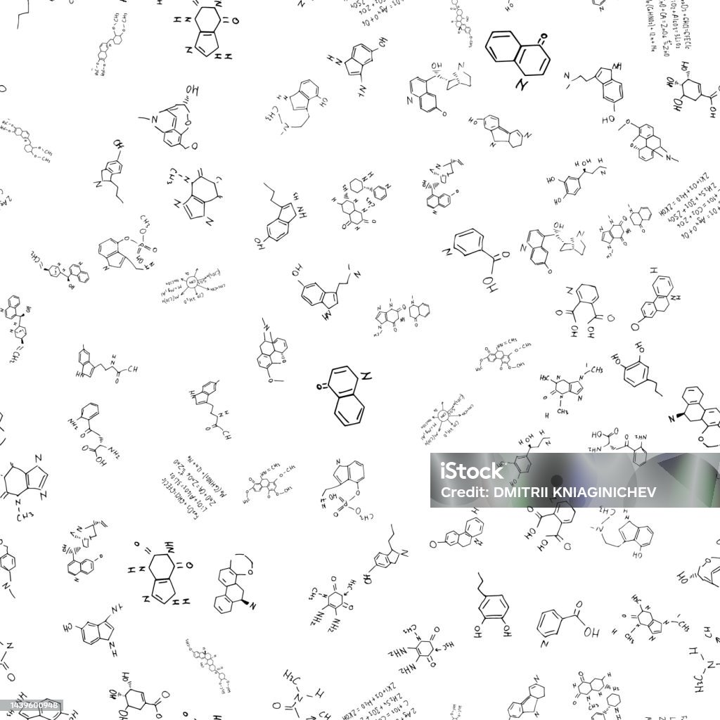 Vector Pattern Formula Chemical Formulas Scientific Educational Background Seamless Vector ...