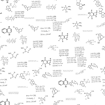 Science Formulas Transparent Chemical Formulas Scientific Educational Background Seamless Vector ...