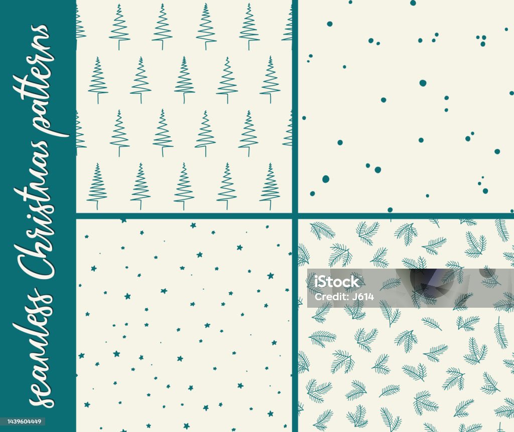 Solid Color Christmas Pattern A Set Of Simple Seamless Christmas Patterns Stock Illustration ...