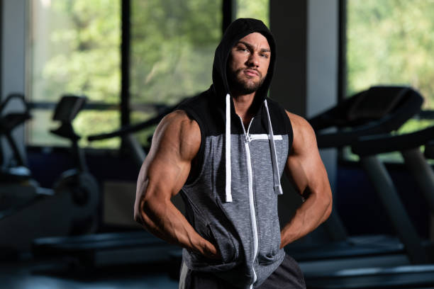 istock Handsome Man Posing In Hoodie 1439605412
