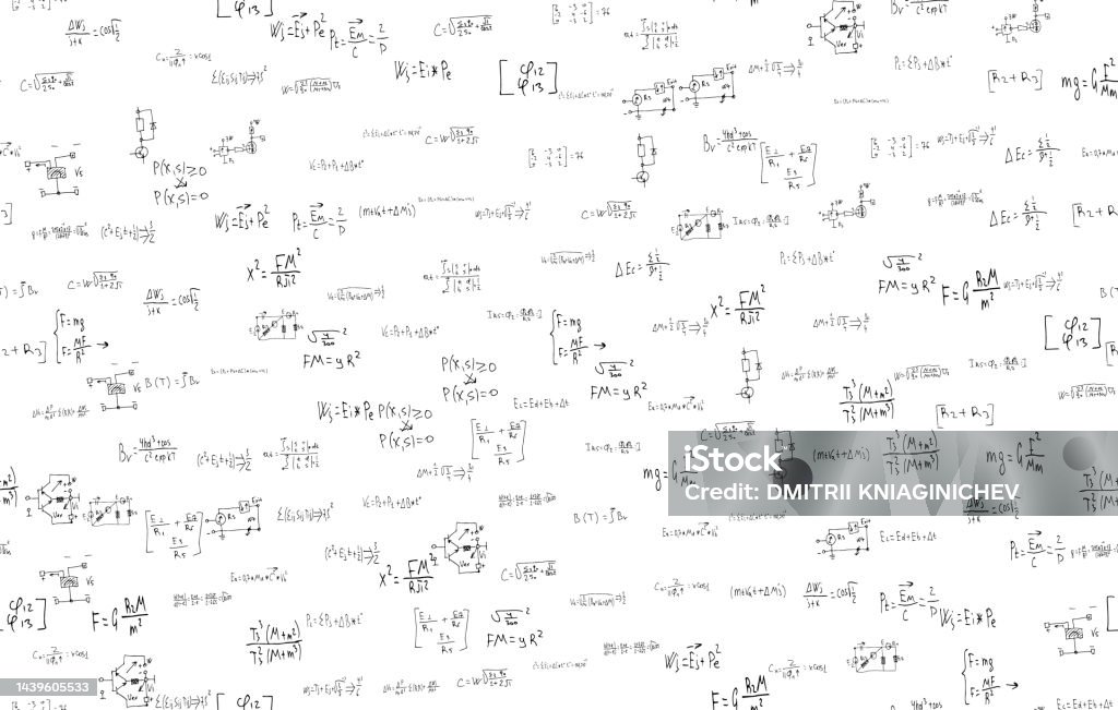 Scientific Formulas Background Scientific Educational Background Formulas And Expressions Handdrawn On ...
