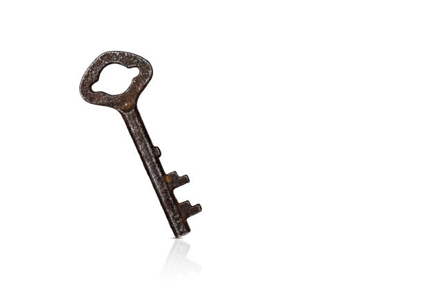 The vintage door key is bent