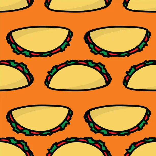 Vector illustration of Taco Grande on orange