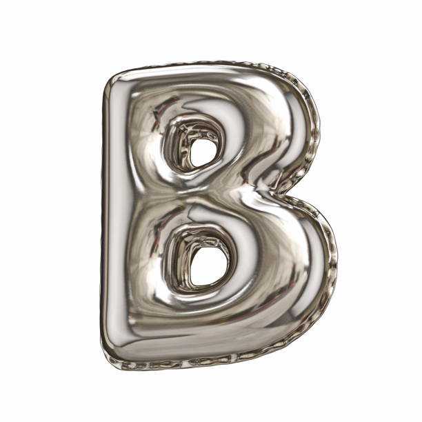 istock Silver foil balloon font letter B 3D 1439611291