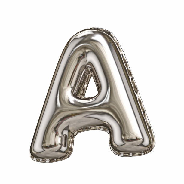 istock Silver foil balloon font letter A 3D 1439611292
