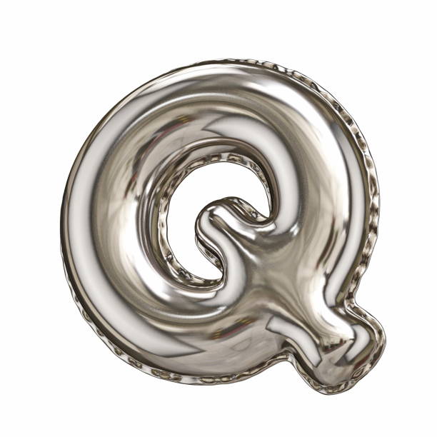 istock Silver foil balloon font letter Q 3D 1439611875