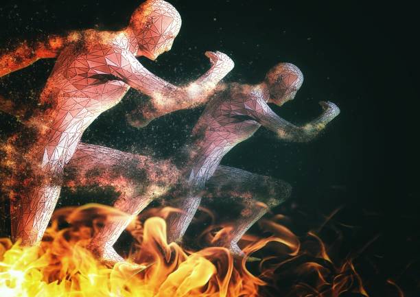 istock 3d illustration of human figures competing in the light 1439619476