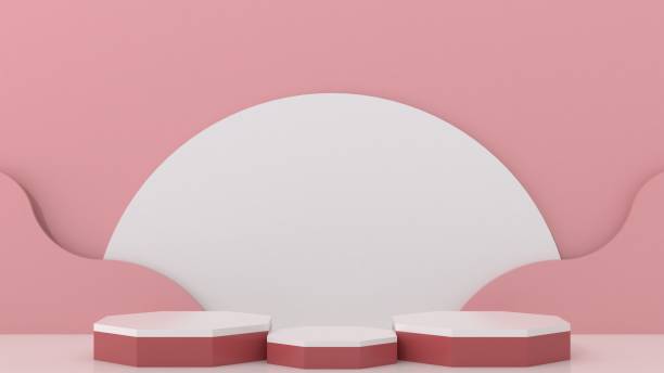 istock 3d octagon podium products display minimal mockup 3d render. 1439622777