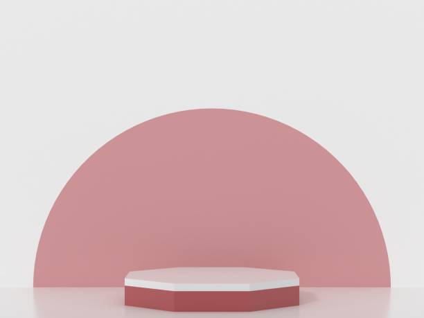 istock 3d octagon podium products display minimal mockup 3d render. 1439622791