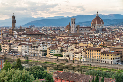 Sunset over Florence, Italy cityscape