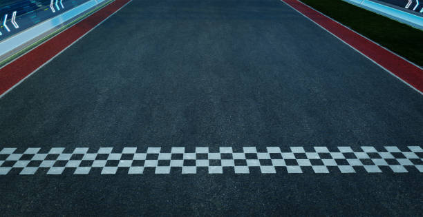 istock 3d render empty asphalt international race track with start and finish line 1439644491