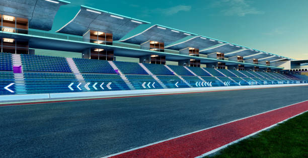 istock 3d rendering does not exist futuristic Racetrack Circuit 1439644492