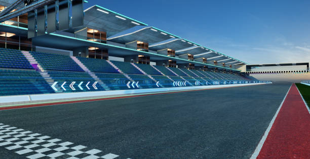 istock 3d rendering does not exist futuristic Racetrack Circuit 1439644498