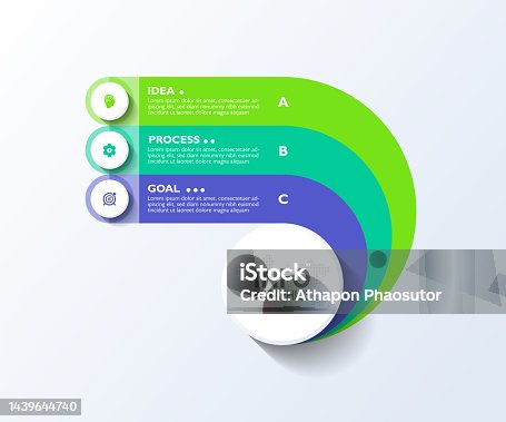 istock Infographic business icon template design 1439644740