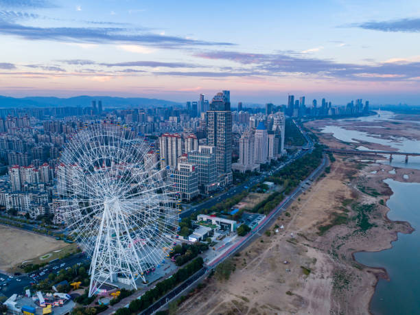 istock Ferris wheel landscape in the city 1439651423