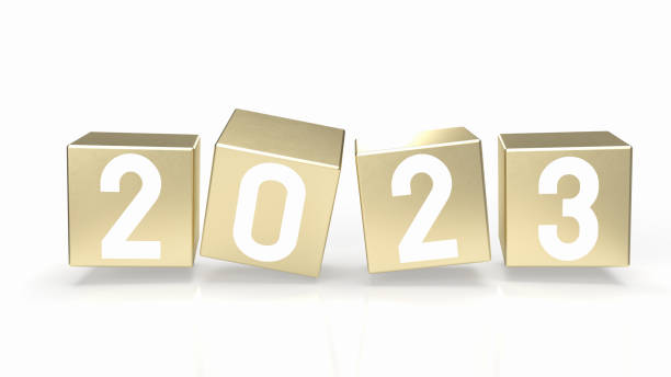 istock The 2023 gold cube for holiday or new year concept 3d rendering 1439651702