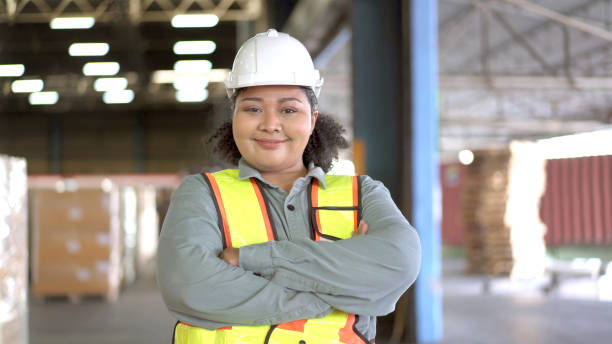istock Asian woman engineer making arms crossed. 1439652612