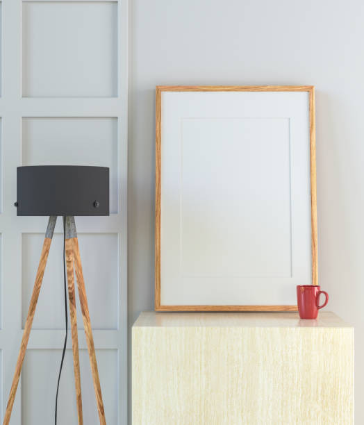 istock Wall mounted picture frame, complete with lockers and electric lamp 1439654911