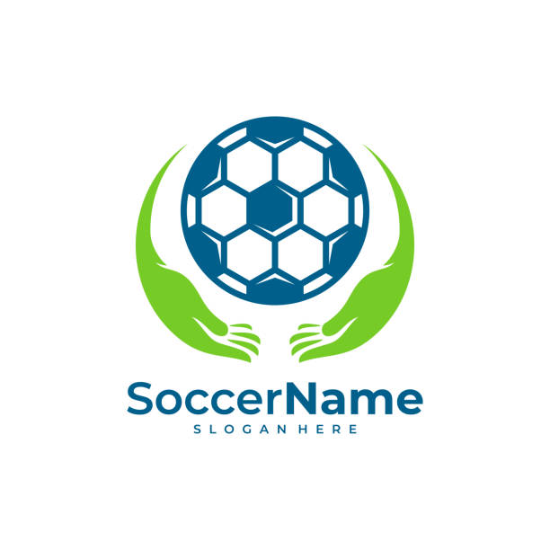 уход шаблон логотипа футбола, вектор дизайна логотипа футбола - football lineman stock illustrations