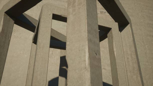Gray minimalistic concrete design element for a modern art subjects