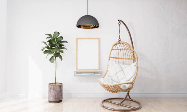 istock A picture frame on the floor with a flower vase. 1439656932