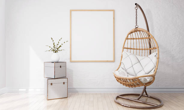 istock A picture frame on the floor with a flower vase. 1439657573