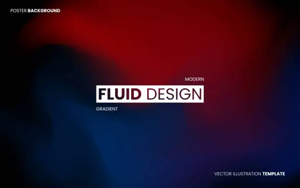 Vector illustration of Abstract blurred gradient fluid vector background design wallpaper template with dynamic color, waves, and blend. Futuristic modern backdrop design for business, presentation, ads, banner
