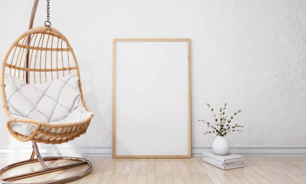 istock A picture frame on the floor with a flower vase. 1439657863
