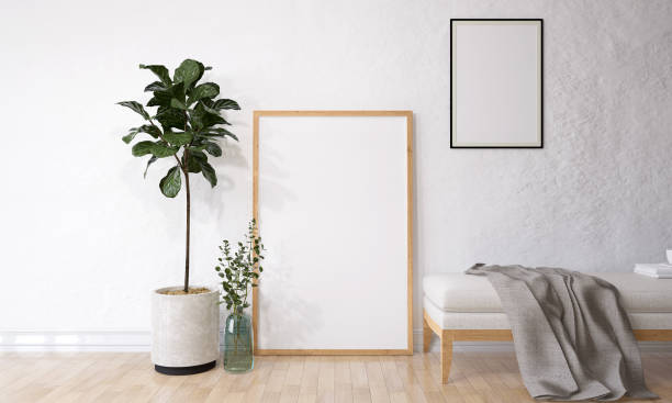 istock A bed in the room with a picture frame on the wall. 1439658642