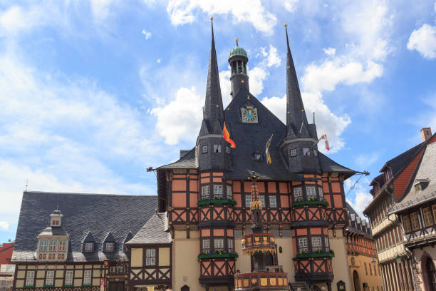 istock Town hall Wernigerode with timber facade in Harz, Germany 1439663060