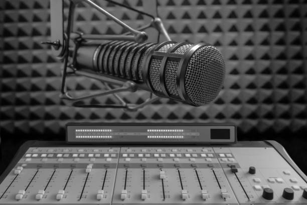 istock Professional microphone and sound mixer 1439664832