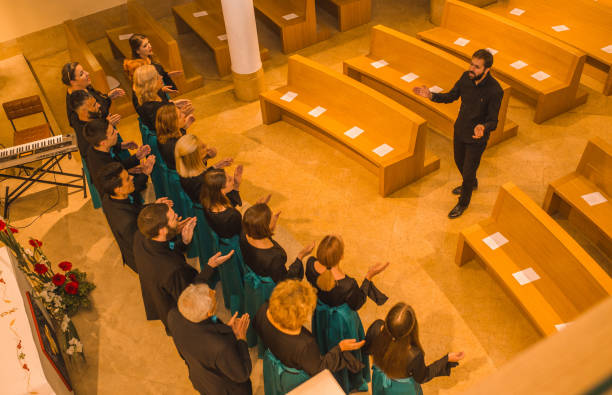 istock The conductor and the choir rehearse before the performance 1439666210