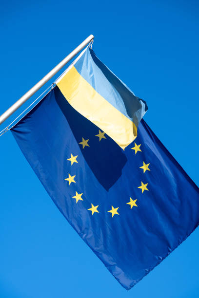 istock The EU flag together with a ukrainian flag 1439668248