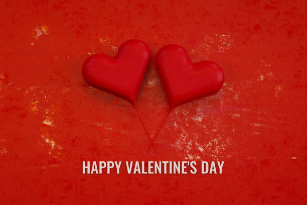 Valentine's day heart balloon on red background.