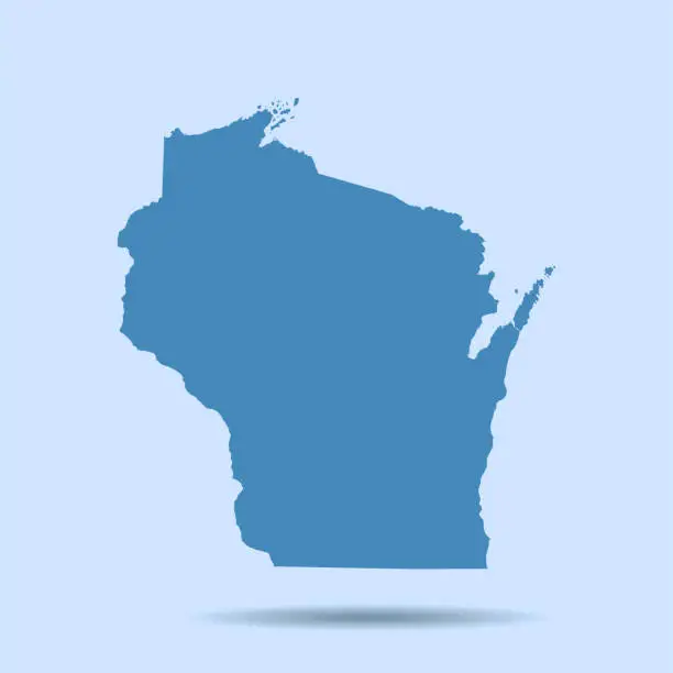 Vector illustration of Wisconsin map