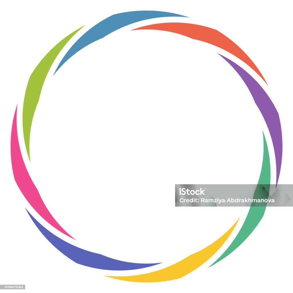 Colorfull Round Colorful Vector Round Frame Decorative Border Stock Illustration ...