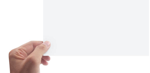 istock Hands holding paper blank for  letter paper 1439673418