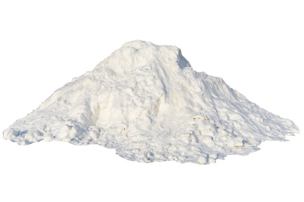 istock Large pile of snow with mud isolated on white background 1439675656