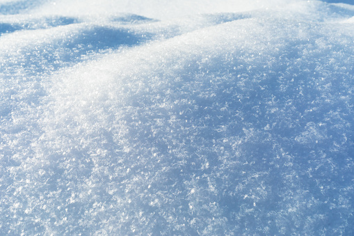 A photograph of pure white snow for use as a background texture.